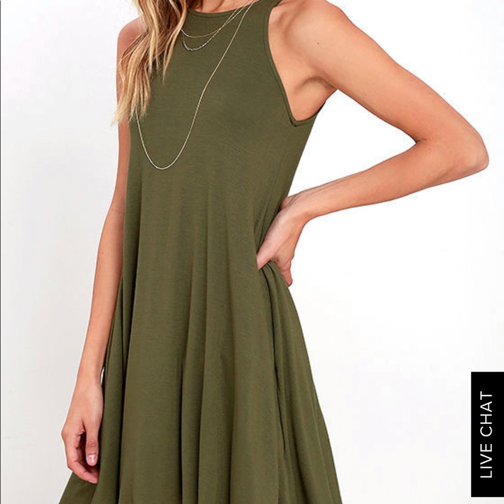 3 for $20 Olive green mini swing dress